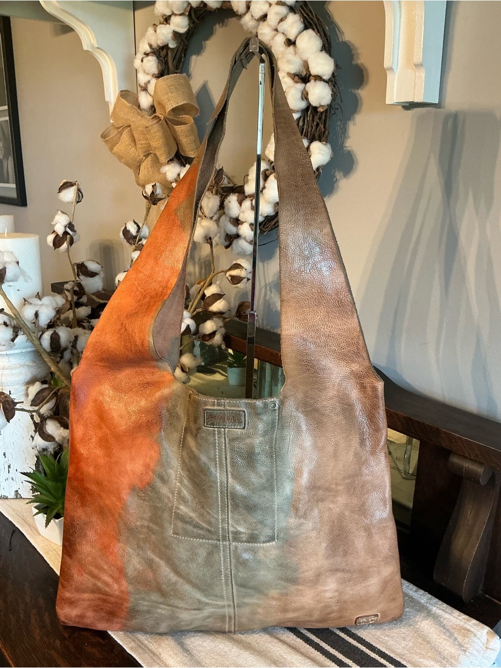 NWOT Bed Stu Leather Ariel Hobo Shoulder Bag Cool Sangria Tie Dyed Retail $249